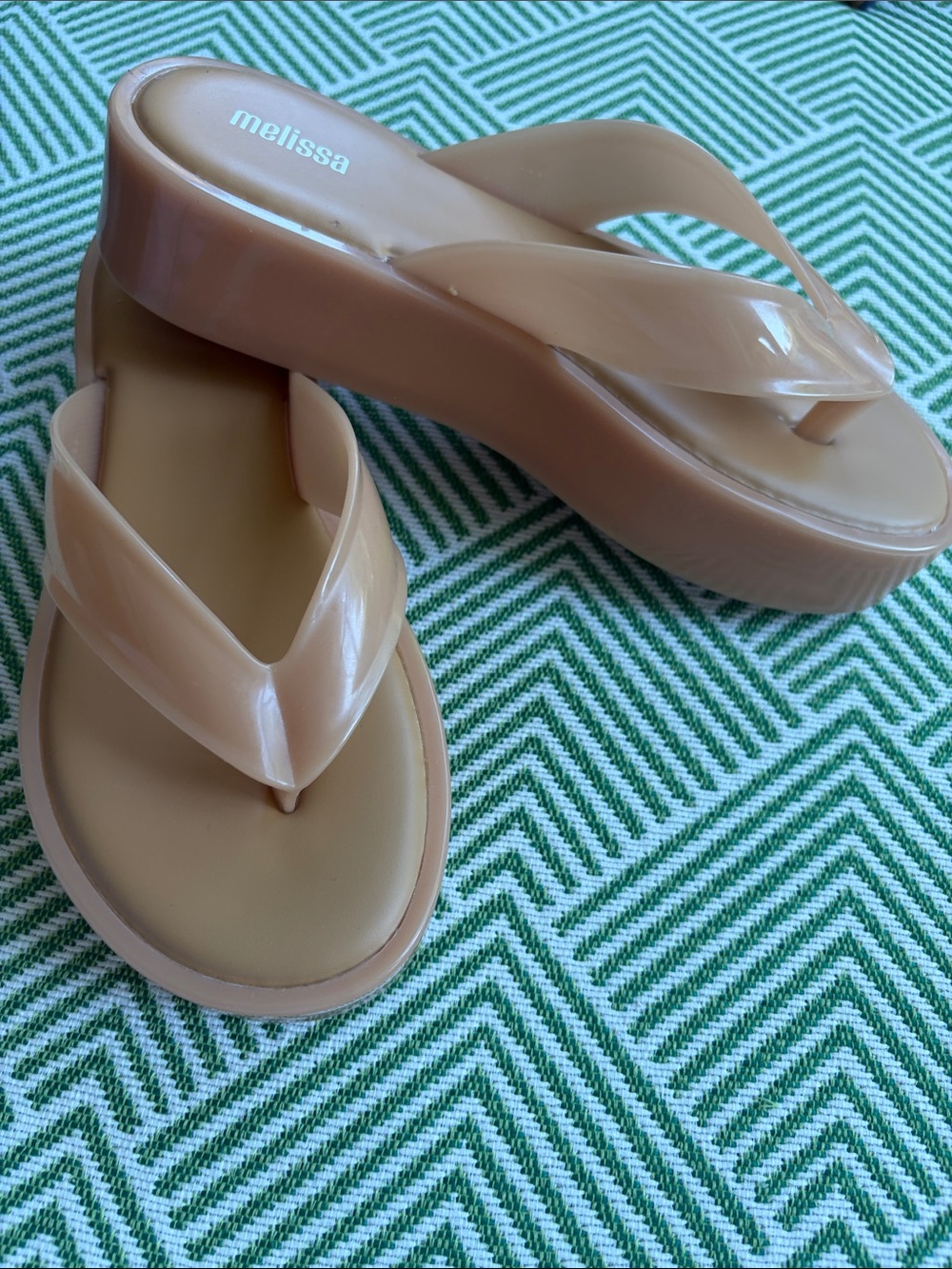 Melissa Nude Beige Platform Thong Sandals